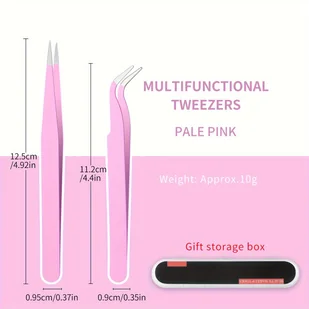 TEMU Precyzyjne Pęsety do Nail Art - Antypoślizgowe, Klipsy ze Stali Nierdzewnej do Kamieni i Naklejek, Narzędzie do Manicure - Pozostałe akcesoria kosmetyczne - miniaturka - grafika 1