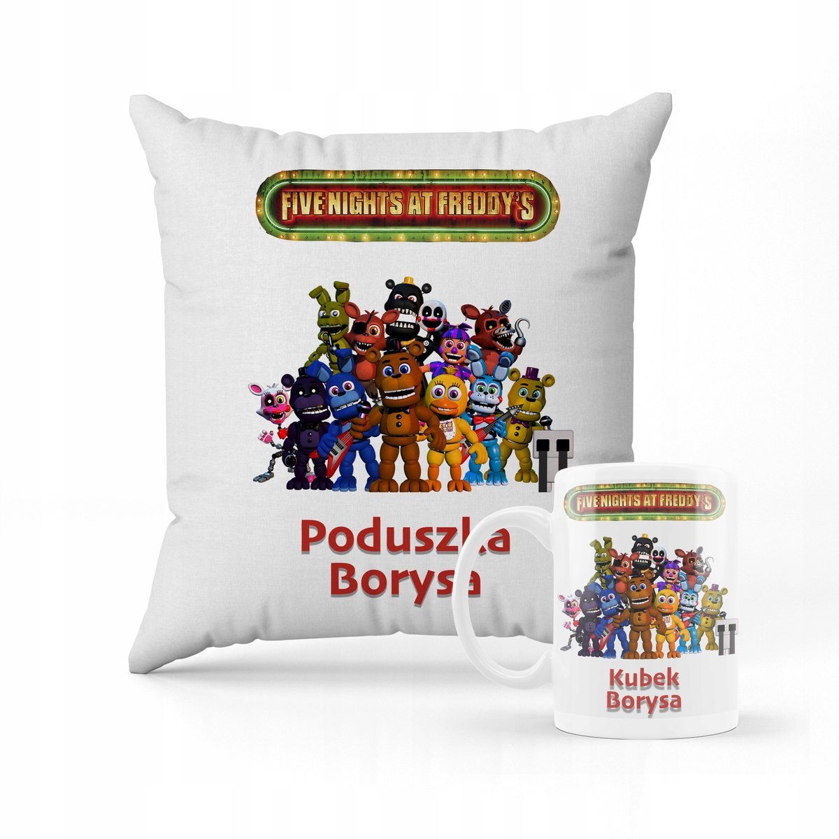 Zestaw Poduszka + Kubek Z nadrukiem Five Nights at Freddy's (2023) Horror 6