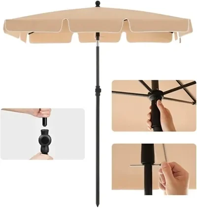 Songmics Parasol beżowy 200 x 240 cm