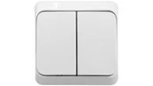 Wyłączniki światła i elektryczne - Schneider Electric Włącznik podwójny z podświetleniem PRIMA biały - miniaturka - grafika 1