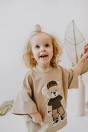 Koszulki dla chłopców - T-shirt oversize Tony Teddy beige - miniaturka - grafika 1