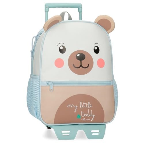 Roll Road Happy Pets Plecak szkolny z wózkiem wielokolorowy 27x33x11 cm Poliester 9,8 l, Biały, Talla única, plecak szkolny na kółkach