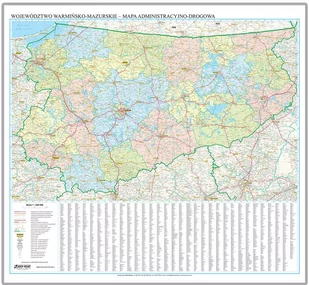 EkoGraf, Województwo warmińsko-mazurskie mapa ścienna na podkładzie w drewnianej ramie, 1:200 000 - Mały naukowiec - miniaturka - grafika 1
