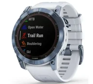 Smartwatch - Garmin Fenix 7x Sapphire Solar Tytanowy jasnoniebieski DLC z białym paskiem 010-02541-15 - miniaturka - grafika 1