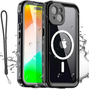 Etui do iPhone 15 wodoodporne Mag Safe Case pancerne wodoszczelne obudowa czarno-szare - Etui i futerały do telefonów - miniaturka - grafika 14