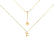 Naszyjniki - Pozłacany choker pancerka z reniferkiem - miniaturka - grafika 1