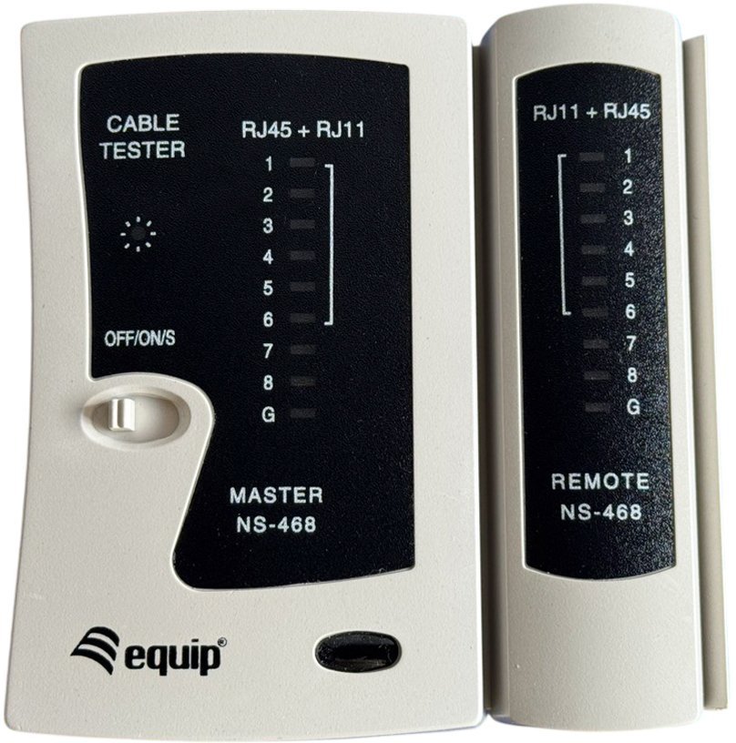 Equip Tester kabli dla RJ45/RJ12/RJ11 szary 129967