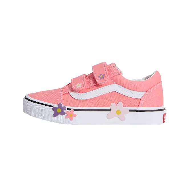 Buty dziecięce(4-8lat) VANS Old Skool V FLOWER Sunset Pink VN000Z6HGSB1M 28
