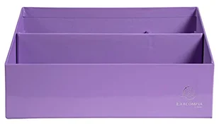 Exacompta 67964D Organizer na listy Aquarel z 3 przegródkami o wymiarach 25x10x14 cm na listy oraz długopisy fioletowy pastelowy pojemnik na listy pudełko na dokumenty wykonany z bardzo mocnej tektury - Pojemniki biurowe - miniaturka - grafika 1