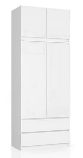 Biała nowoczesna szafa z nadstawką w połysku S7-W22 - Szafy Biała nowoczesna szafa z nadstawką w połysku S7-W22 - Szafy - miniaturka - grafika 1