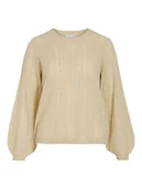 Swetry damskie - Vila Sweter w kolorze beżowym - miniaturka - grafika 1