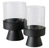 Świeczniki - Świeczniki nowoczesne z czarnymi podstawami PALLAS, 2 sztuki - miniaturka - grafika 1