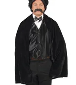 Dodatki do strojów karnawałowych - PELERYNA CZARNA 100 CM - miniaturka - grafika 1