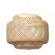 Lampy sufitowe - Salonowa lampa zwis Boho ABR-LW17-BH-E27 Abruzzo bambus beżowa - miniaturka - grafika 1