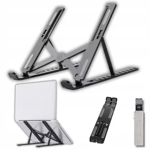 PODSTAWKA POD LAPTOPA ALUMINIOWA TABLET REGULOWANA STOJAK NA BIURKO CZARNA - Podkładki pod mysz - miniaturka - grafika 1