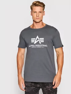 Alpha Industries T-Shirt Basic Reflective Print 100501RP Szary Regular Fit - Koszulki męskie - miniaturka - grafika 1