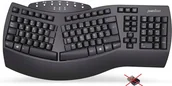 Klawiatury - Perixx PERIBOARD-612B DE, ergonomic keyboard, dual mode, wireless/Bluetooth, Windows/Mac, black 57151C - miniaturka - grafika 1