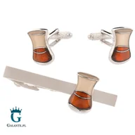 Spinki do mankietów i krawatów - Onyx-Art Komplet biżuterii Whisky TBC70 TBC70/342 - miniaturka - grafika 1