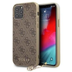 Guess 4G Charms Collection Etui na iPhone 12 Pro Max brązowy GUHCP12LGF4GBR - Etui i futerały do telefonów - miniaturka - grafika 1