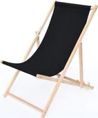 Leżaki ogrodowe - Rojaplast Drewniany leżak ogrodowy Bahama, bejcowany, czarny - miniaturka - grafika 1