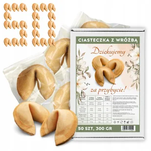 Ciasteczka z Wróżbą Dziękujemy za Przybycie Ciastko Przeznaczenia 50 sztuk - Pieczywo chrupkie - miniaturka - grafika 1