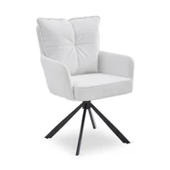 Krzesła - Krzesło Obrotowe Kubełkowe Tapicerowane Do Jadalni Sztruks Krem CITY - miniaturka - grafika 1