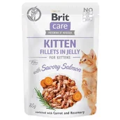 Mokra karma dla kotów - Brit Care Cat Kitten Fillets in Jelly Savory Salmon 85 g Łosoś - miniaturka - grafika 1