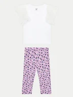 Legginsy - OVS Komplet t-shirt i legginsy 2034890 Biały Regular Fit - miniaturka - grafika 1