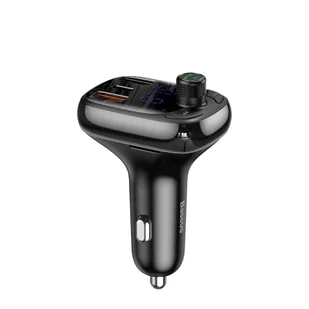 Baseus Transmiter FM Bluetooth 5.0 ładowarka samochodowa PPS Quick Charge QC4.0 Power Delivery USB Typ C / micro SD 5A 36W czarny (CCTM-B01) - Transmitery FM - miniaturka - grafika 3