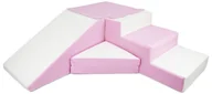 Leżaczki i huśtawki - komplet 4 dużych klocków piankowych do zabawy,żłobków,przedszkoli, dziecko (biały, różowy (pastel)) - miniaturka - grafika 1