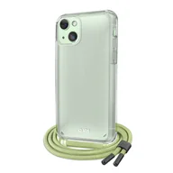 Etui i futerały do telefonów - SBS Neck Strap - Etui na telefon komórkowy Apple iPhone 13 Elastyczny łańcuszek z TPU - Przezroczysty / Zielony - miniaturka - grafika 1
