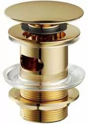 CERSANIT Automatyczny korek KLIK-KLAK metalowy 5/4" złoty mat S951-394 - Korki do umywalek - miniaturka - grafika 1