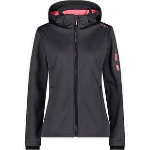 CMP damska kurtka Softshell melanżowa z odpinanym kapturem, tytanu Mel.-Gloss, 50 - Kurtki damskie - miniaturka - grafika 1