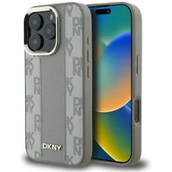 Etui i futerały do telefonów - Etui DKNY Checkered Pattern MagSafe do Apple iPhone 16 Pro Beżowy - miniaturka - grafika 1