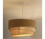 Lampy sufitowe - Duolla - Żyrandol na lince YUTE TRIO 3xE27/15W/230V śr. 60 cm brązowy/szary/beżowy - miniaturka - grafika 1