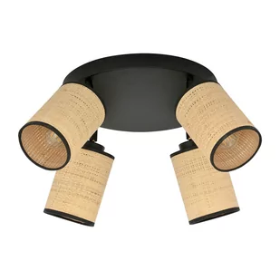 Emibig Yoga Premium lampa sufitowa (spot) 4-punktowa czarna/rattan 1151/4PREM - Lampy sufitowe - miniaturka - grafika 2