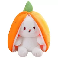 Maskotki i pluszaki - Maskotka królik w marchewce pluszak rozpinany uszy 25cm - miniaturka - grafika 1