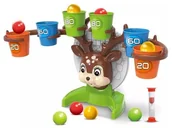 Zabawki zręcznościowe - Gra Zręcznościowa Rzucanie Piłeczką Piłką Do Kosza Do Celu, Jelonek + Akcesoria, Deer Bounce Game - miniaturka - grafika 1