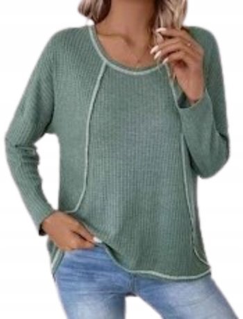 SHEIN SWETER DAMSKI SZARY Z DŁUGIM RĘKAWEM 44 2NMB
