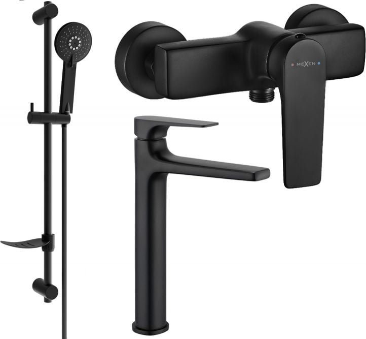 Mexen Lynx DF40 zestaw prysznicowy, czarny - 745914DF40-70