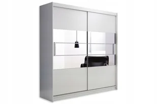 Szafa przesuwna LOUIS 02 200cm biała dwudrzwiowa 2d pojemna do przedpokoju - Szafy - miniaturka - grafika 1