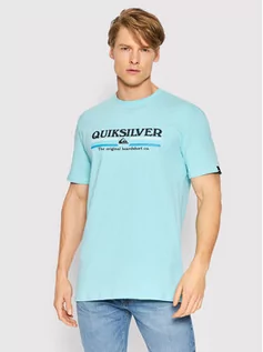 Koszulki i topy damskie - Quiksilver T-Shirt Lined Up EQYZT06657 Niebieski Regular Fit - grafika 1