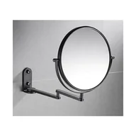 Lusterka do makijażu - Lustro do makijażu, obrotowe i rozkładane, montowane na ścianie o 360 stopni, czarne aluminium, dwustronne, nie wymaga wiercenia. - miniaturka - grafika 1