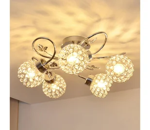 Żyrandol natynkowy SOPHIA 5xE27/15W/230V chrom błyszczący/przezroczysty - Lampy sufitowe - miniaturka - grafika 1