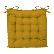 Poduszki ogrodowe - Atmosphera Poduszka na krzesło z wiązaniem 38 x 38 cm kolor żółty 103851R - miniaturka - grafika 1