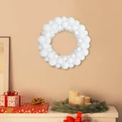 Bombki - vidaXL Wieniec Bożonarodzeniowy z Bombkami 2 pcs Biały 33 x 33 x 7 cm - miniaturka - grafika 1