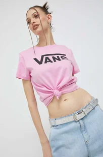 Vans t-shirt bawełniany kolor fioletowy - Koszulki sportowe damskie - miniaturka - grafika 1