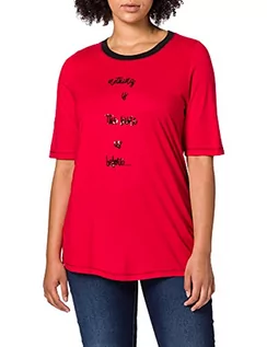 Koszulki i topy damskie - Ulla Popken Damska koszulka z cekinami, czerwony, 46 - grafika 1