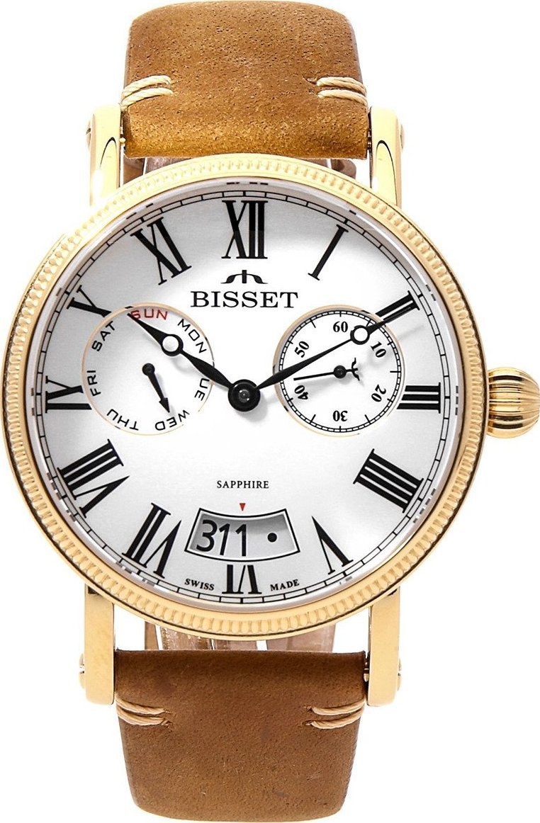 Zegarek Bisset Zegarek męski Bisset BSCF36GRWX05AX brązowy