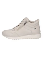 Trampki damskie - Caprice Skórzane sneakersy w kolorze kremowym - miniaturka - grafika 1